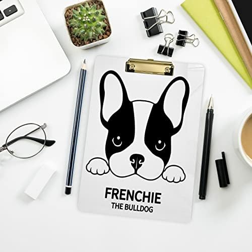 Eionryn Cute French Bulldog Clipboard Silver A4 Size