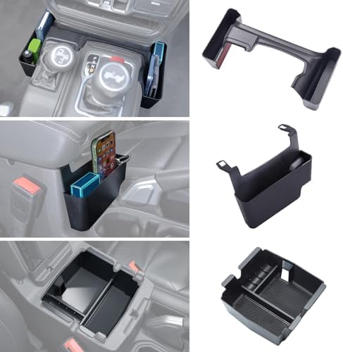 3PCS Center Console Organizer Tray for Wrangler and Gladiator 2018-2024