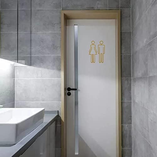 Acrylic Adhesive Backed Bathroom Sign Golden