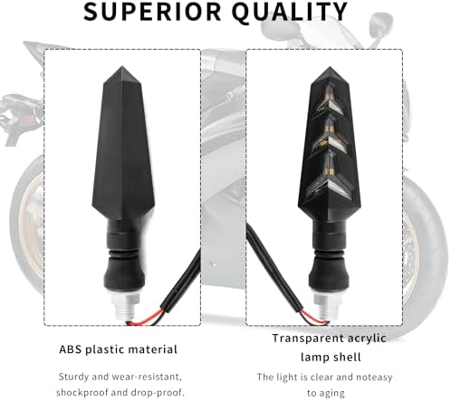 4PCS Motorcycle Turn Signal Kit with Amber LED Lights