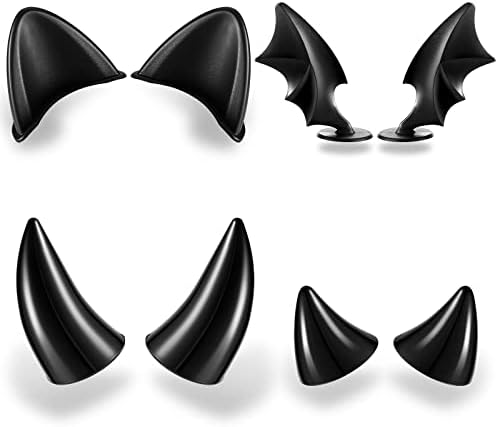 Lewtemi 4 Pairs Motorcycle Helmet Devil Horns Accessories
