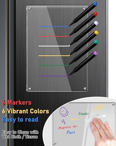 Clear Acrylic Magnetic Dry Erase Board for Fridge 12x8