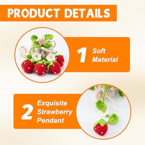 Rislobx Crochet Car Air Freshener Strawberry Decor