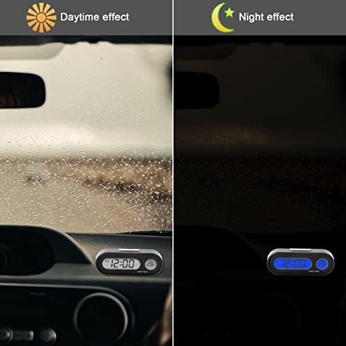 Fahrenheit Temperature Car Clock with Blue Backlight 2-in-1