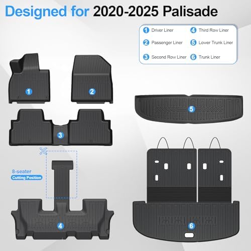 HOUCLEMIC Floor Mats for 2020-2025 Hyundai Palisade