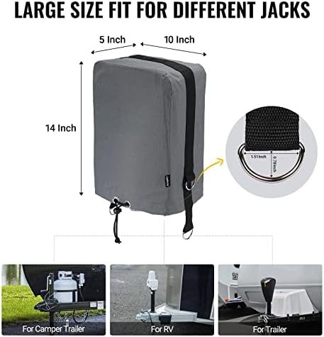BougeRV RV Tongue Jack Cover with D Rings