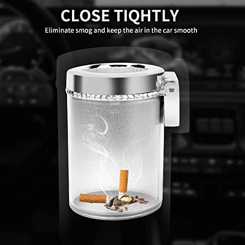 Car Ashtray 2-Pack with LED Light and Lid