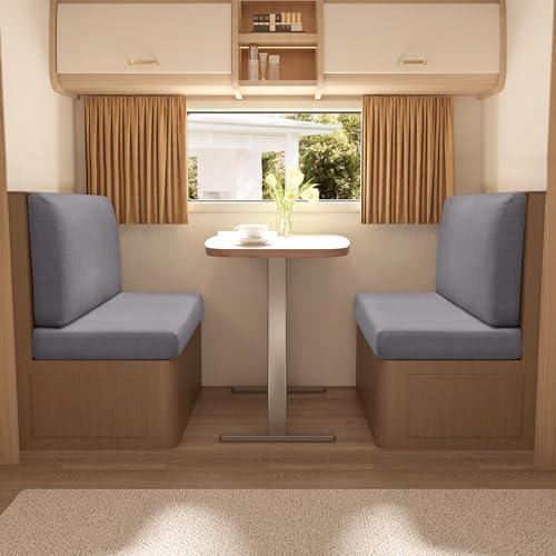 Stretch RV Dinette Cushion Covers 2 Set - Dark Gray
