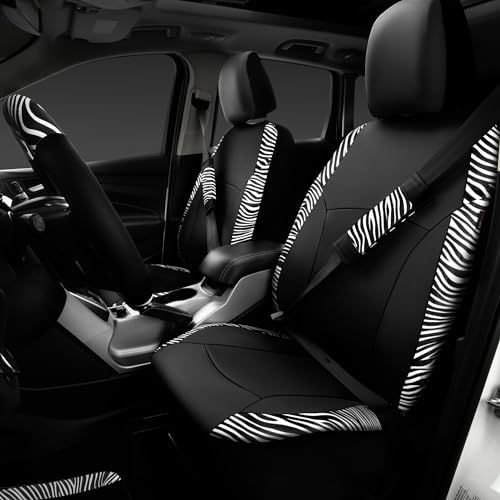 Zebra Print Car Seat Covers and Mats Universal Set