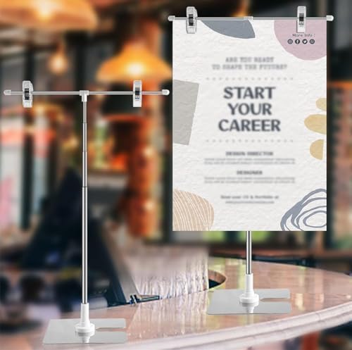 2-Pack T-Shaped Adjustable Metal Banner Holder