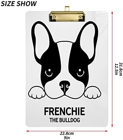 Eionryn Cute French Bulldog Clipboard Silver A4 Size
