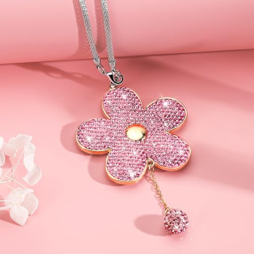 Soleebee Pink Crystal Rhinestone Car Hanging Ornament