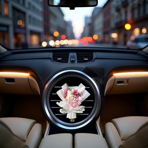 Galepromot Fresh Flowers Mini Dried Bouquet for Car Air Vent Clips