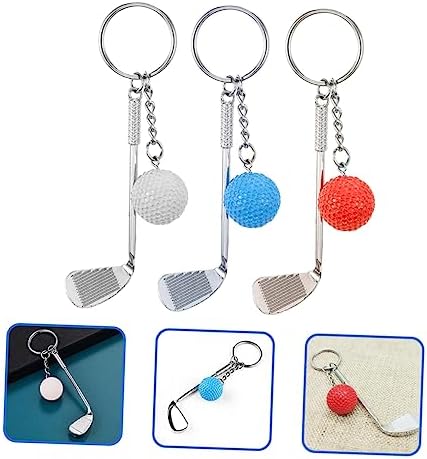 3pcs Golf Keychain Backpack Charms Durable Keyring Holders for Golf Lovers