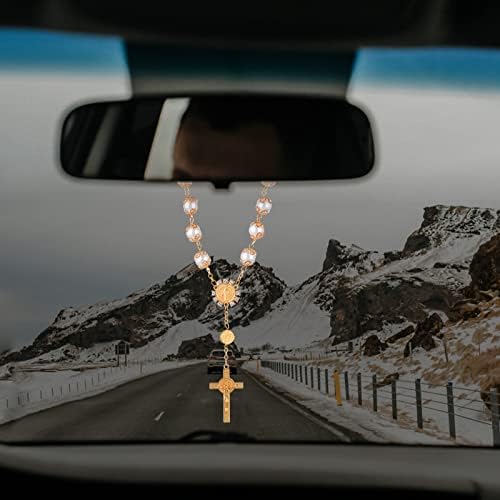 Cobee Car Rosary Set for Rearview Mirror Gold