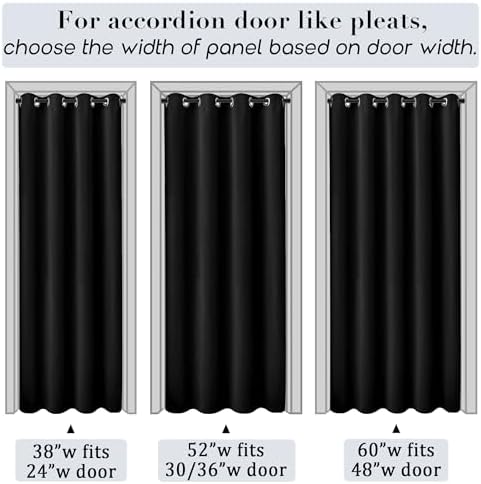 PANELSBURG 80 Inch Floor Length Sliding Curtains Black