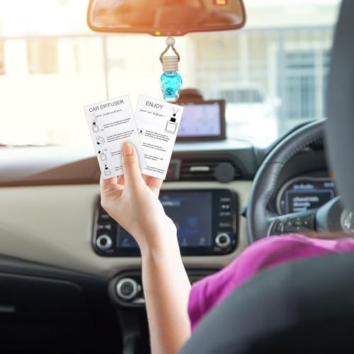 100 pcs Empty Car Diffuser Bottles with Hanging Lanyard and Instruction Cards