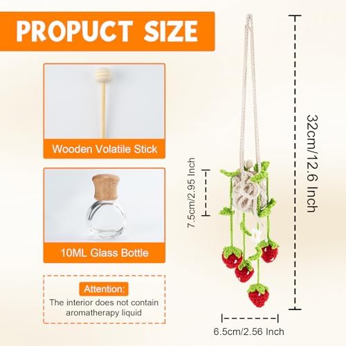 Rislobx Crochet Car Air Freshener Strawberry Decor
