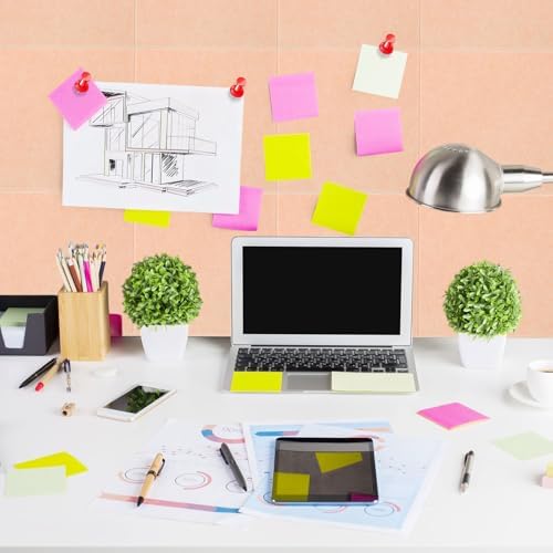 Honoson 12 Pack Light Pink Felt Wall Tiles Bulletin Board