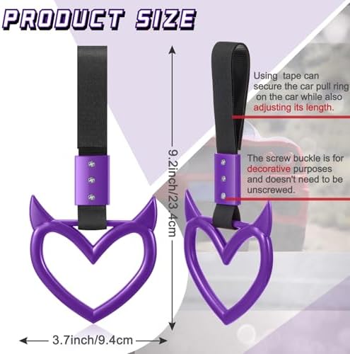 Fabbay 2 Piece Devil Heart Keychain Car Accessory