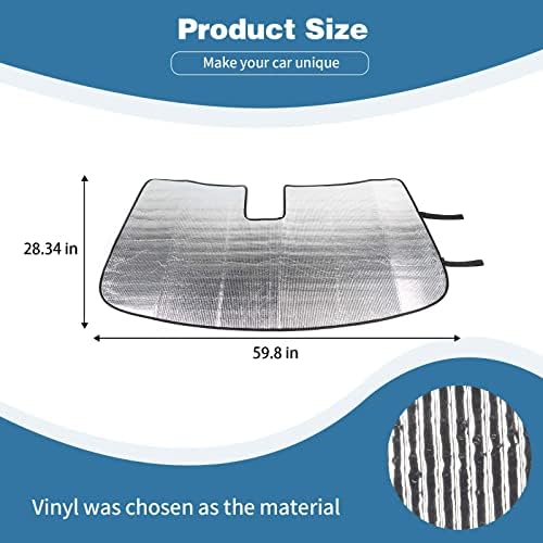 PDKLIN Windshield Sunshade Visor for Chevy Silverado GMC Sierra 2014-2017