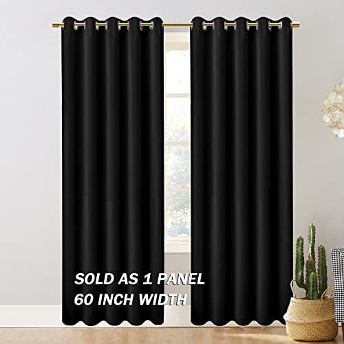 PANELSBURG 80 Inch Floor Length Sliding Curtains Black