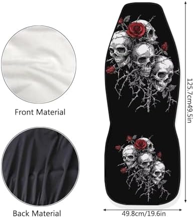 Bulopur Gothic Skull Car Seat Covers Front Set
