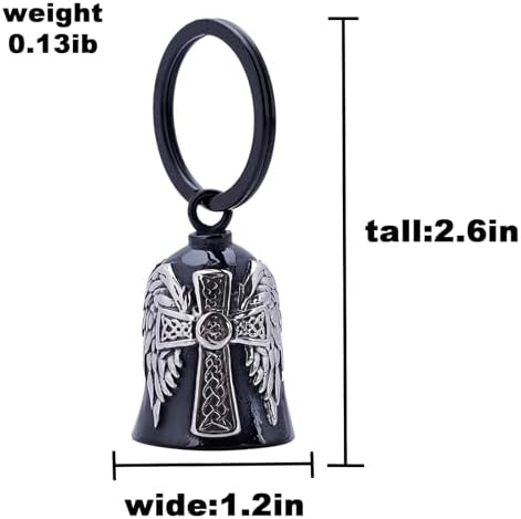 Motorcycle Bells for Men - Stainless Steel with Celtic Cross Design