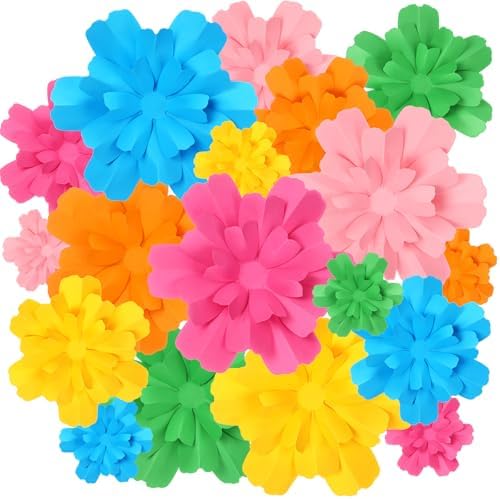 18 Pcs Fluted Paper Flowers Wall Decor 3D DIY