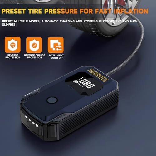 HAONINYUE 12V Emergency Starter with Air Compressor
