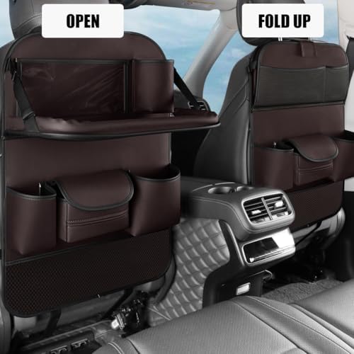 1PCS Car Backseat Organizer with Foldable Table Tray and Kick Mat