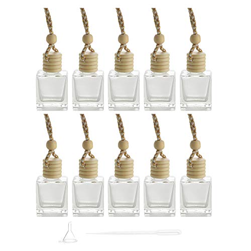 10 Pack Car Hanging Diffuser Empty Glass Bottles Decor