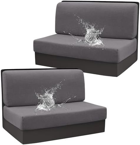Stretch RV Dinette Cushion Covers 2 Set - Dark Gray