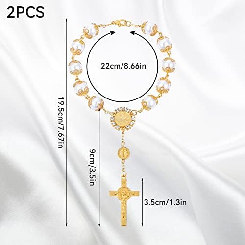 Cobee Car Rosary Set for Rearview Mirror Gold