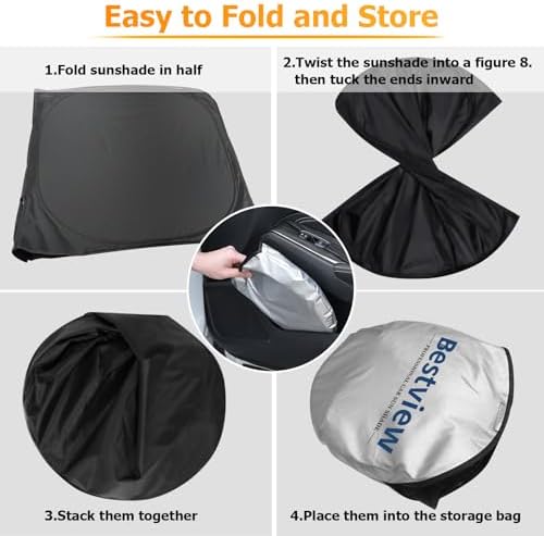 Bestview Windshield Sun Shade Custom Fit for 2011-2020 Toyota Sienna