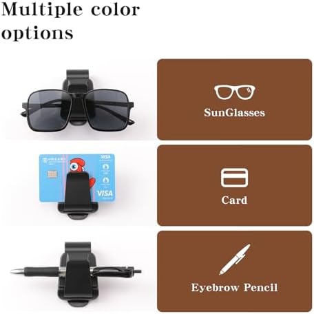 2 Pack 2 in 1 Sunglass Holder for Car Visor