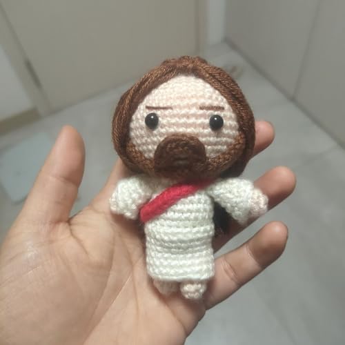 Handmade Crochet Jesus Keychain Pendant
