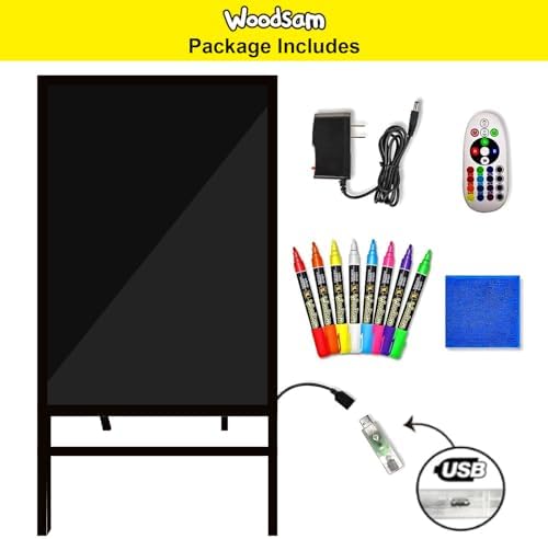 Woodsam Standing LED Board Sign with Neon Chalk Marker