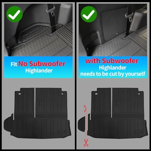 Bomely Floor Mats for 2020-2025 Toyota Highlander 7 Seats