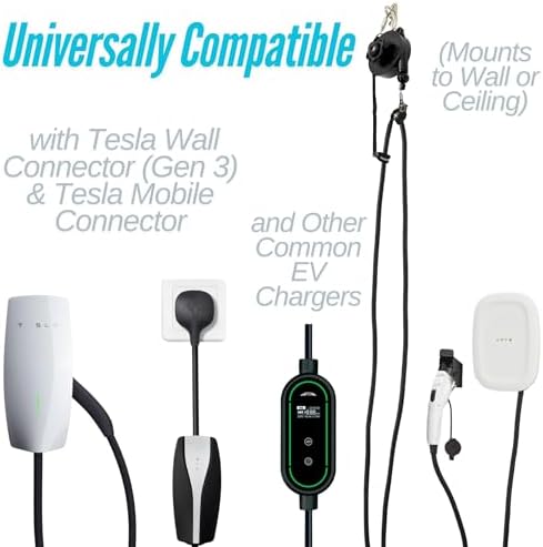 ChargeFlex with GlideTrack - Universal EV Retractable Cable Organizer