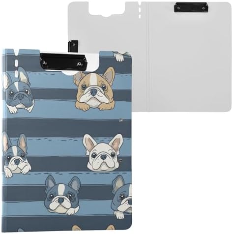 Kcldeci Clipboards Folder with French Bulldog Stripes