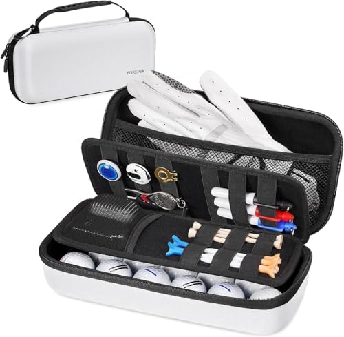 YOREPEK Golf Glove Case with Dividers and Shaper Black
