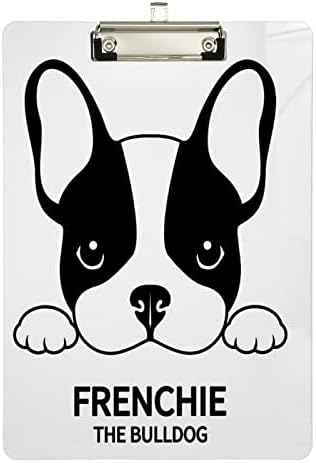 Eionryn Cute French Bulldog Clipboard Silver A4 Size