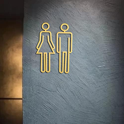 Acrylic Adhesive Backed Bathroom Sign Golden