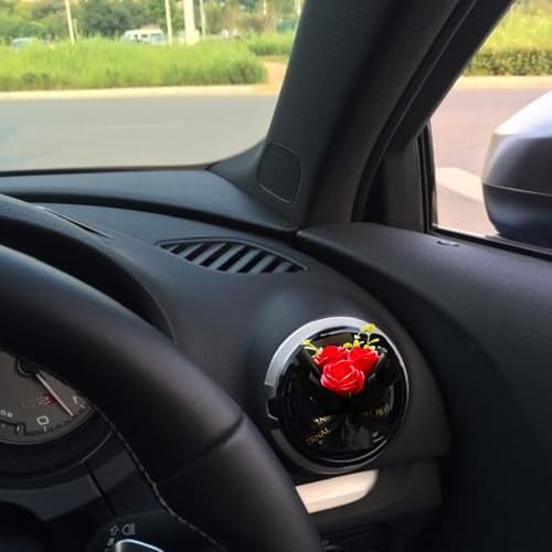 Red Mini Bouquet Car Air Vent Clip with Dried Rose Fragrance Diffuser