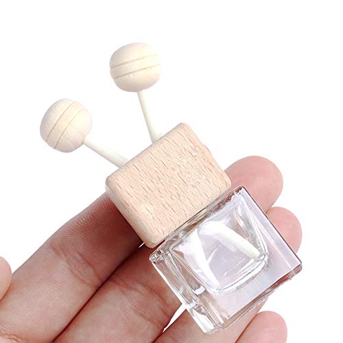 10 Pack Clear Glass Air Freshener Diffuser with Clip and Wooden Caps