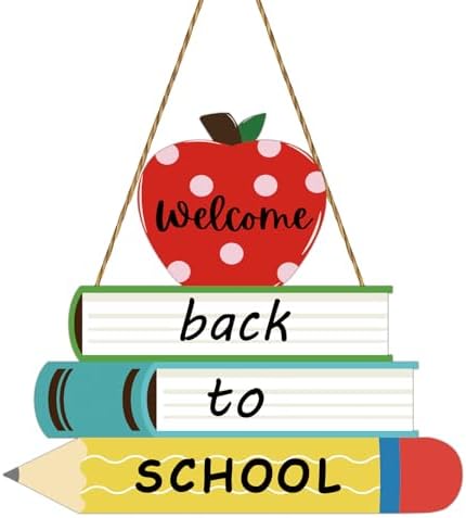 YUNKKIN Back-to-School Welcome Sign Door Decorations