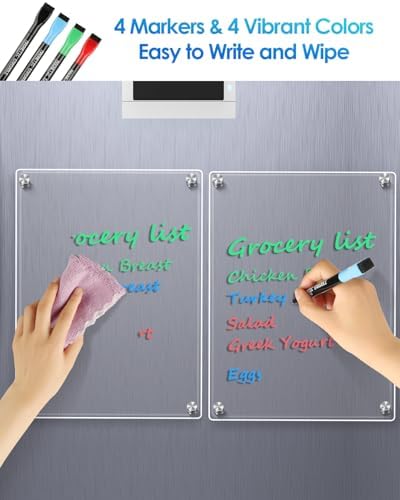 MaxGear Small Magnetic Dry Erase Board for Fridge