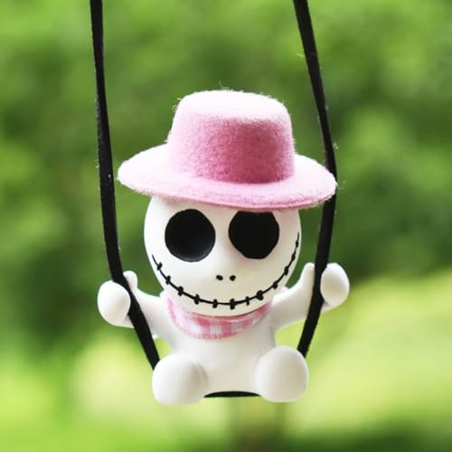 Car Swinging Rear View Mirror Decoration Hat Pink