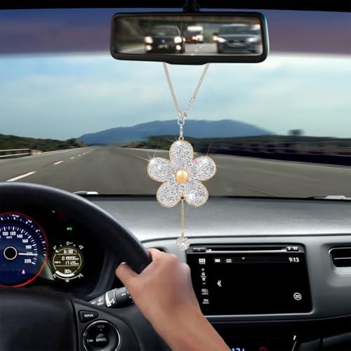 BESULEN Bling Daisy Flower Car Hanging Decor
